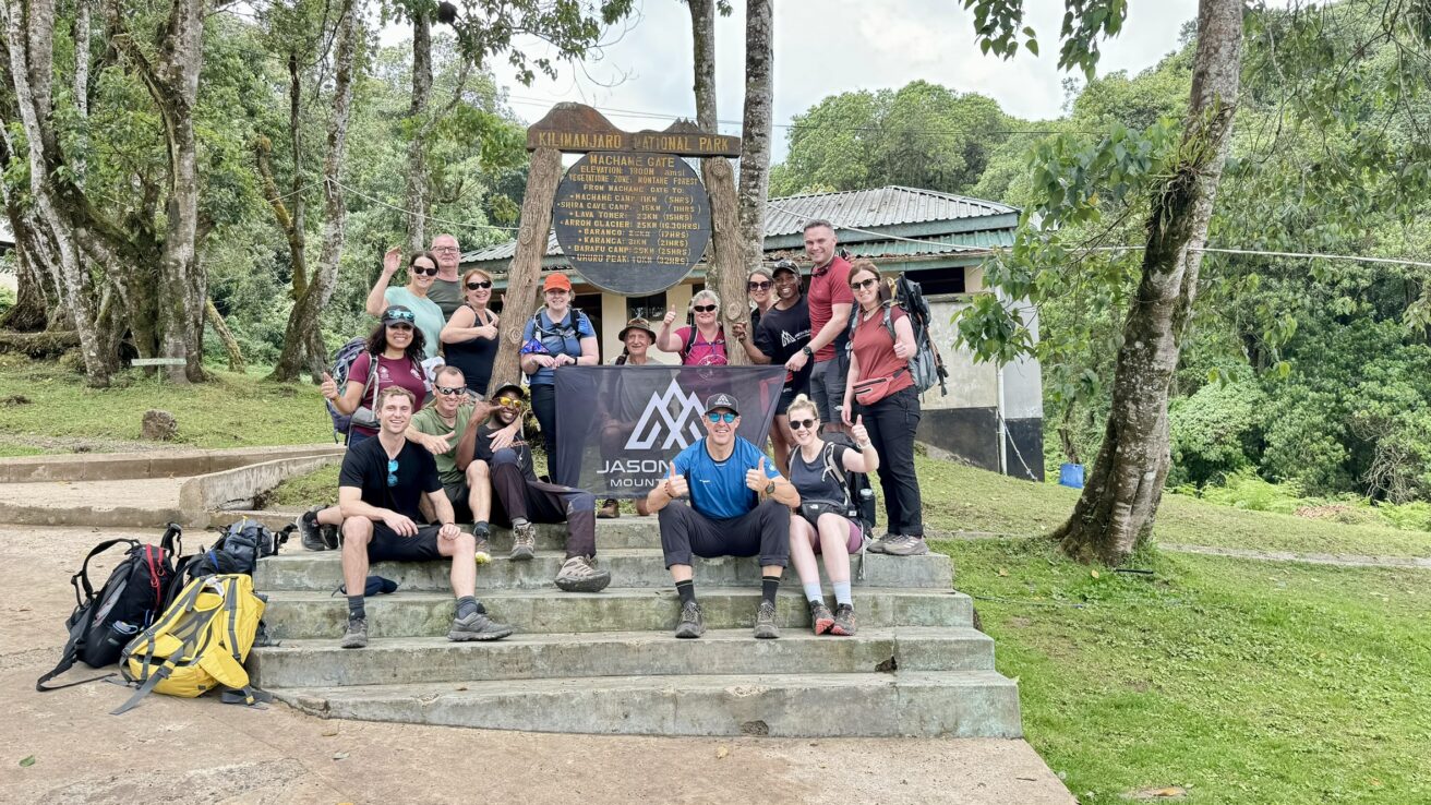 Machame  gate on Machame Route before heading to summit path.